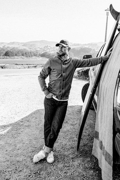 Men's Bodega Shawl Cardigan | 14oz 100% Cotton French Terry- Basalt