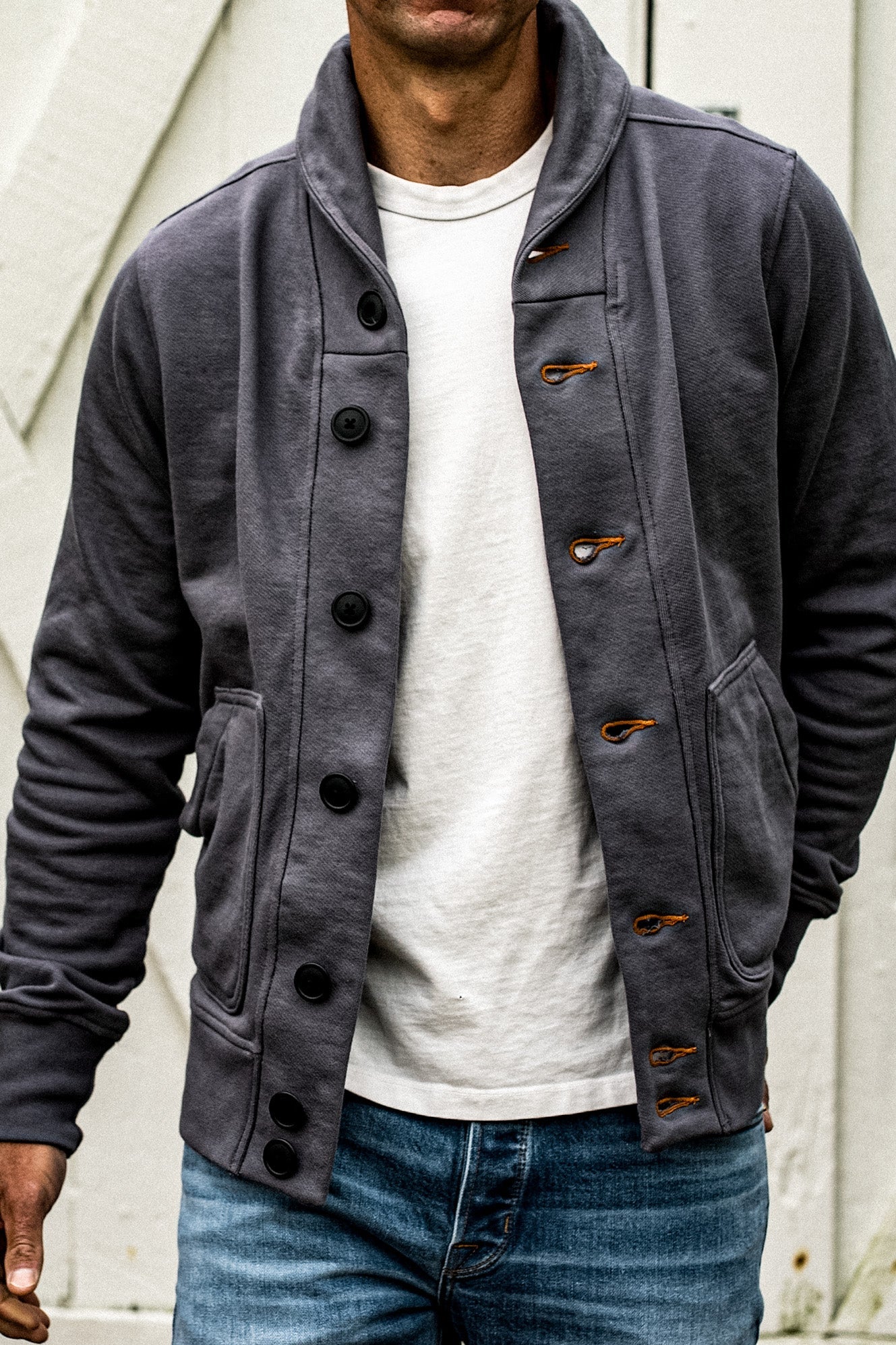 Bodega Cardigan French Terry Shawl Collar Cardigan