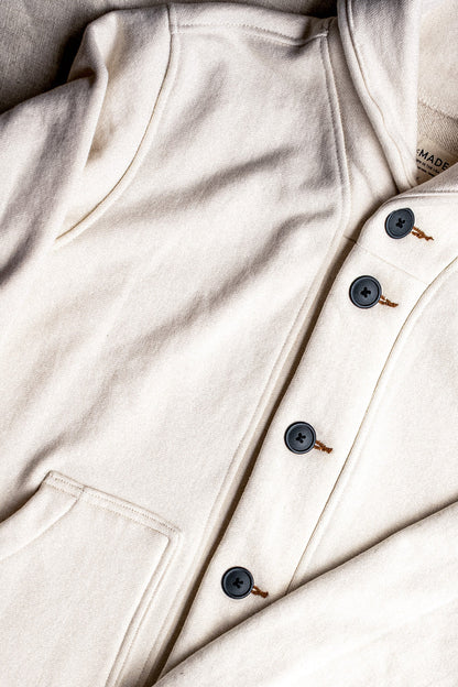 Men's Bodega Shawl Cardigan | 14oz 100% Cotton French Terry - Natural