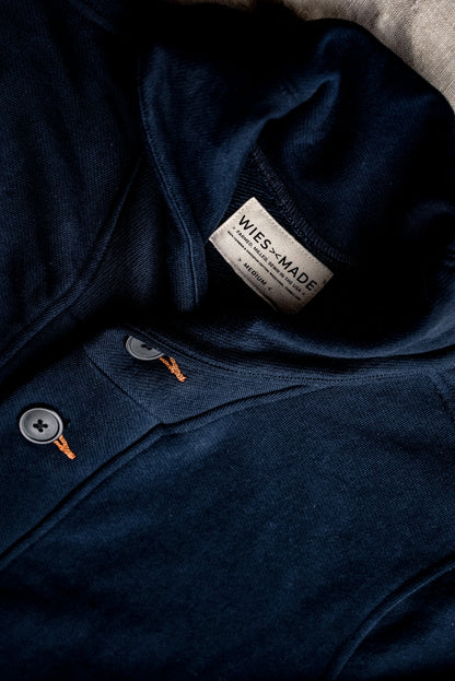 Men's Bodega Shawl Cardigan | 14oz 100% Cotton French Terry - Navy