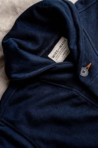 Men's Bodega Shawl Cardigan | 14oz 100% Cotton French Terry - Navy