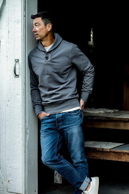 Bodega Shawl Pullover | 14oz French Terry - Pebble