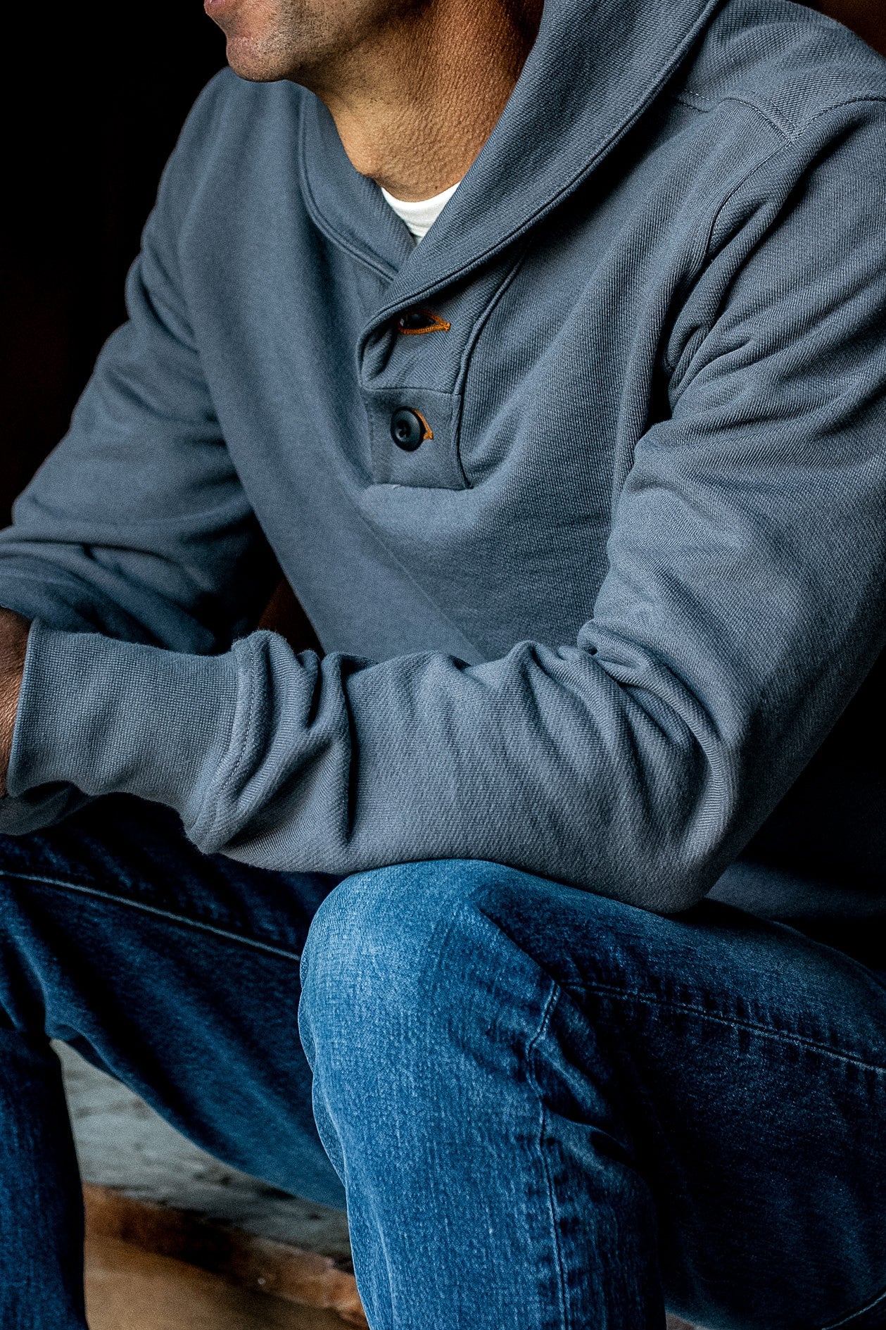 Bodega Shawl Pullover | 14oz French Terry - Pebble