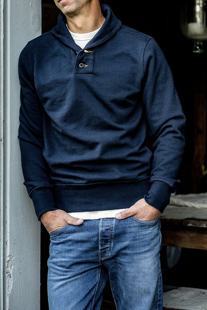 Bodega Shawl Pullover | 14oz French Terry - Navy