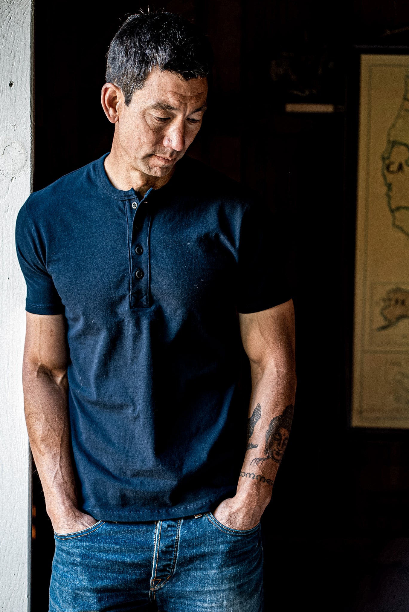 Men's Bolinas Heavyweight Henley - Navy