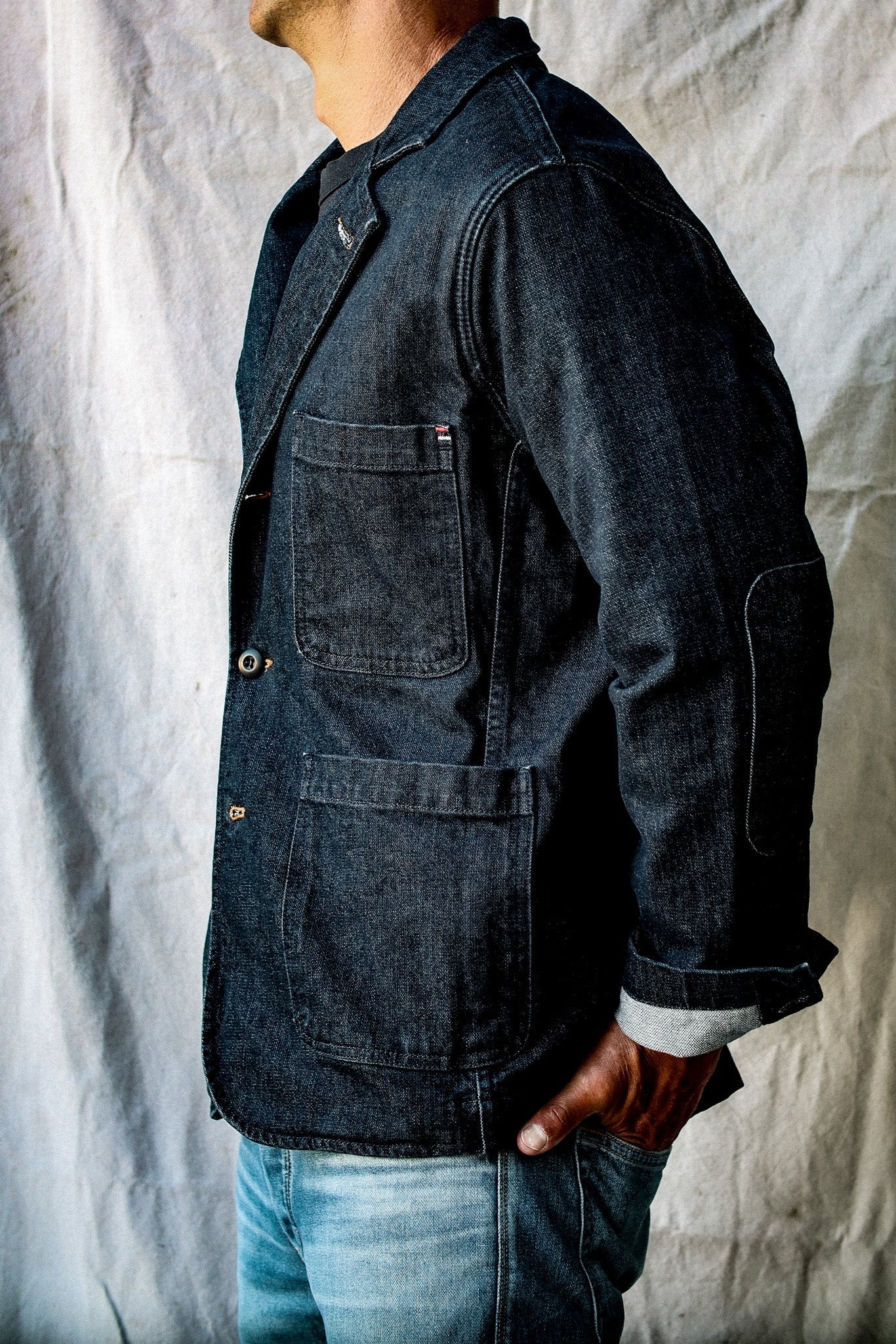 Men | Scout Blazer | Denim Chore Blazer - Ocean – WiesMade Men | Scout Blazer | Denim Chore Blazer - Ocean – WiesMade