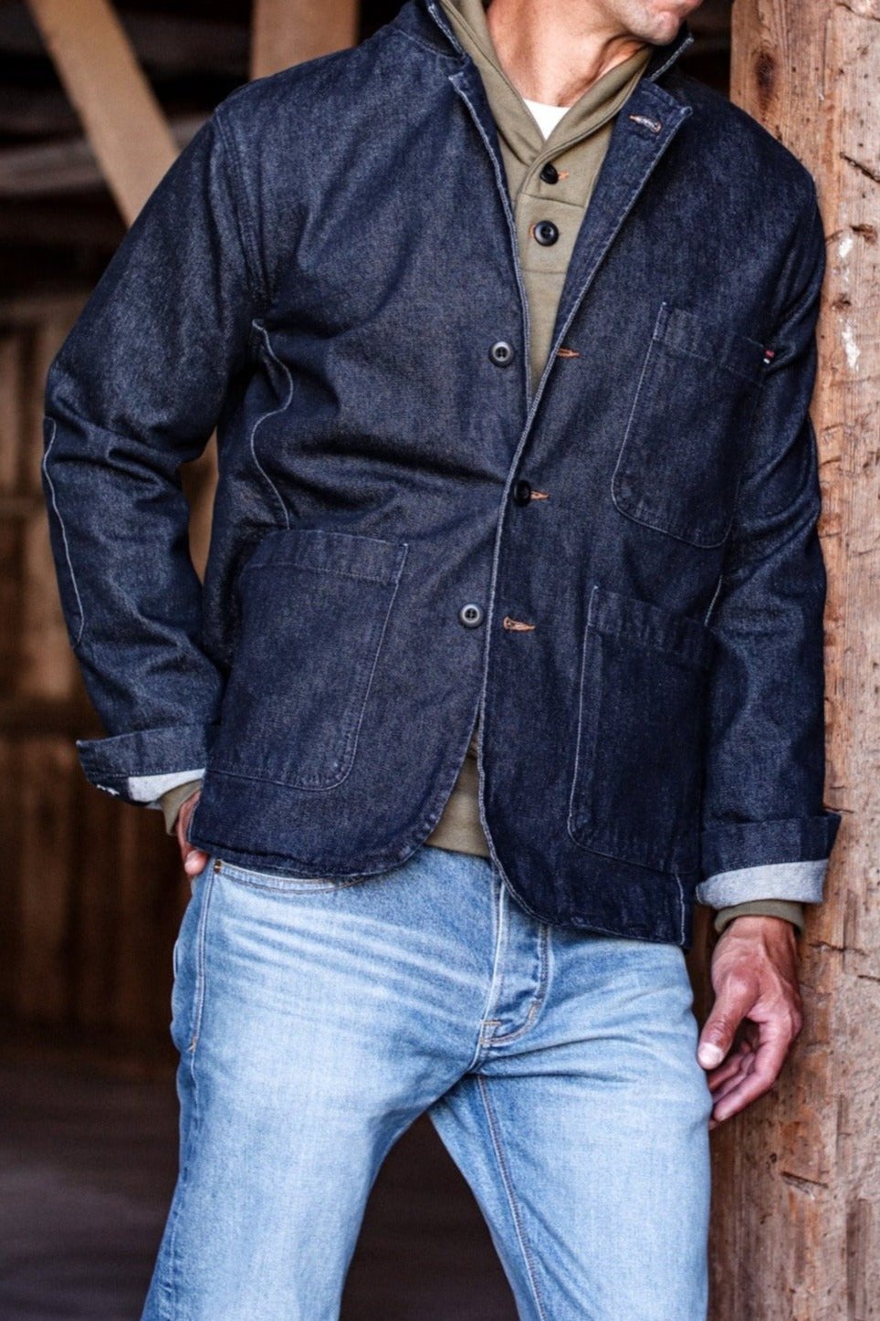 Men's Scout Blazer | Denim Chore Jacket - Ocean – WiesMade