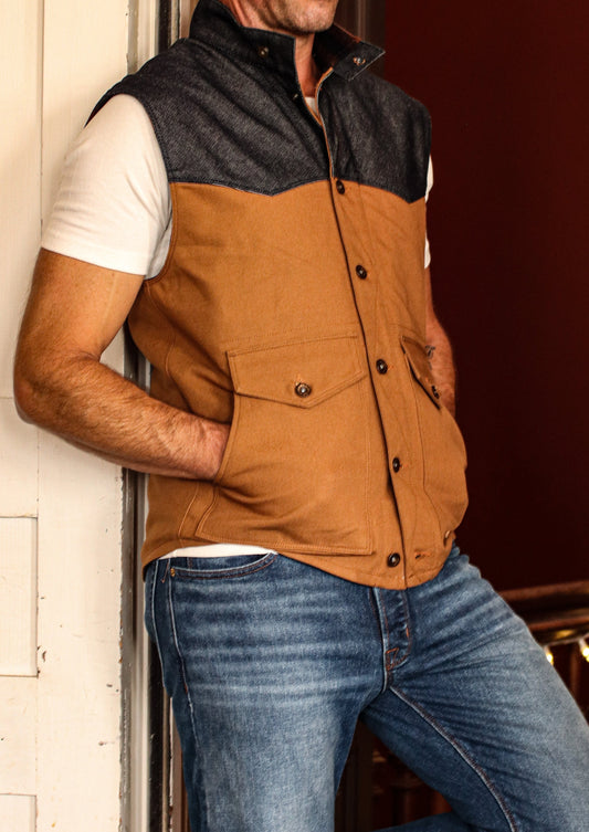 Men's James 100% wool lined canvas vest | Raw Denim & Duck Canvas