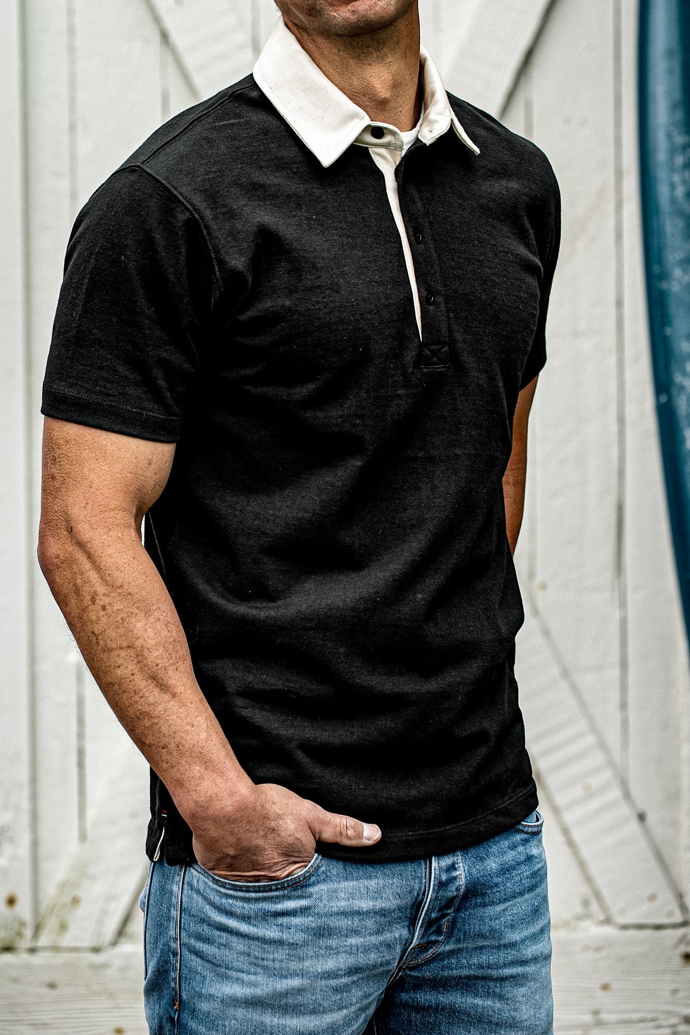Men | Stinson Rugby | 12oz Rugby Jersey 100% cotton - Basalt