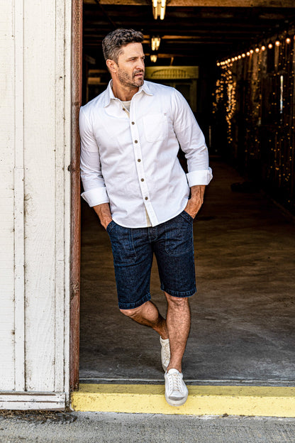Men | Scout  Denim Military Short - Ocean