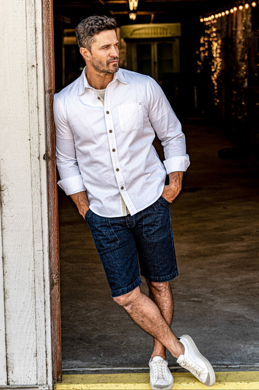 Men | Scout  Denim Military Short - Ocean