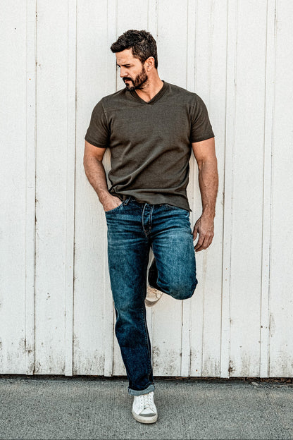 Men | Stinson V Jersey | 12oz 100% Cotton - Olive