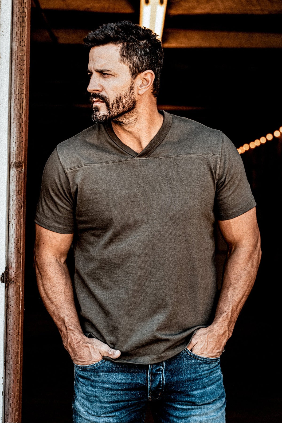 Men | Stinson V Jersey | 12oz 100% Cotton - Olive