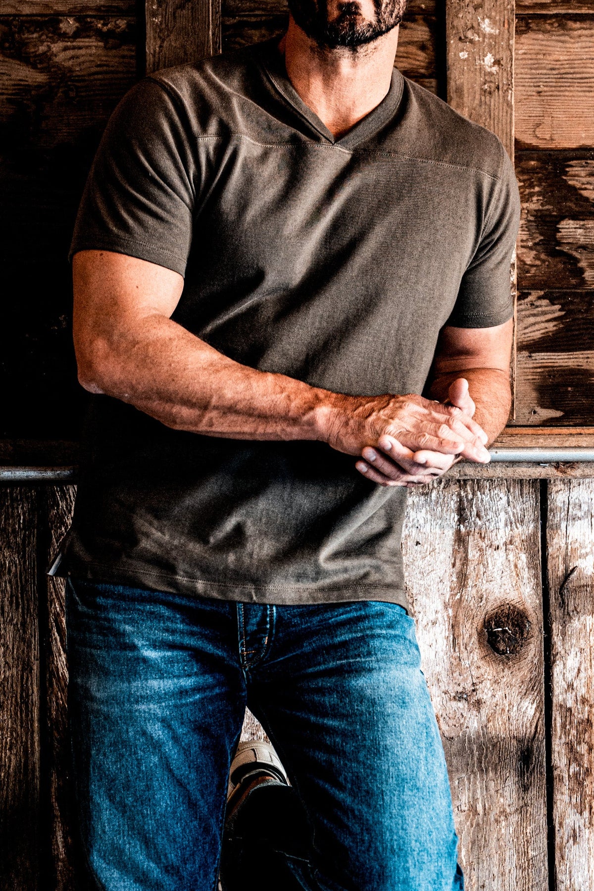 Men | Stinson V Jersey | 12oz 100% Cotton - Olive