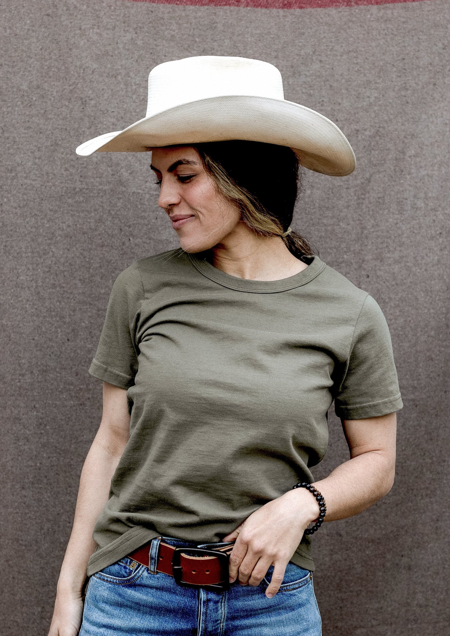 Women's Bolinas Heavyweight Tee | 8oz 100% American Made Cotton - Olive