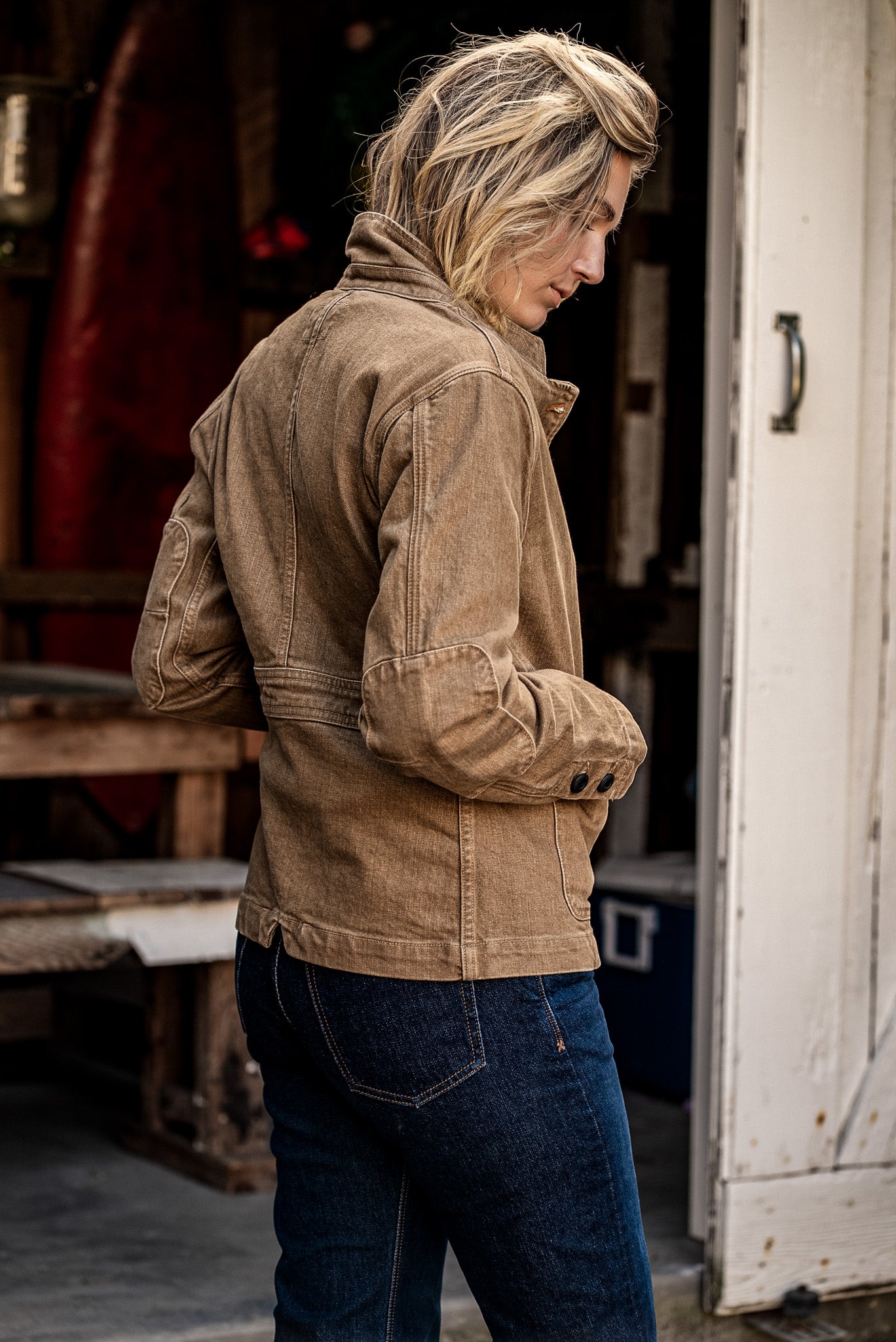 Scout Blazer | Denim Chore Blazer Wheat