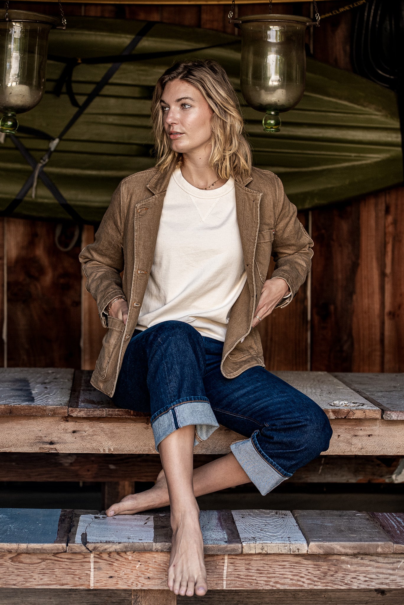 Scout Blazer | Denim Chore Blazer Wheat