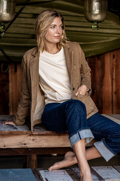 Scout Blazer | Denim Chore Blazer Wheat