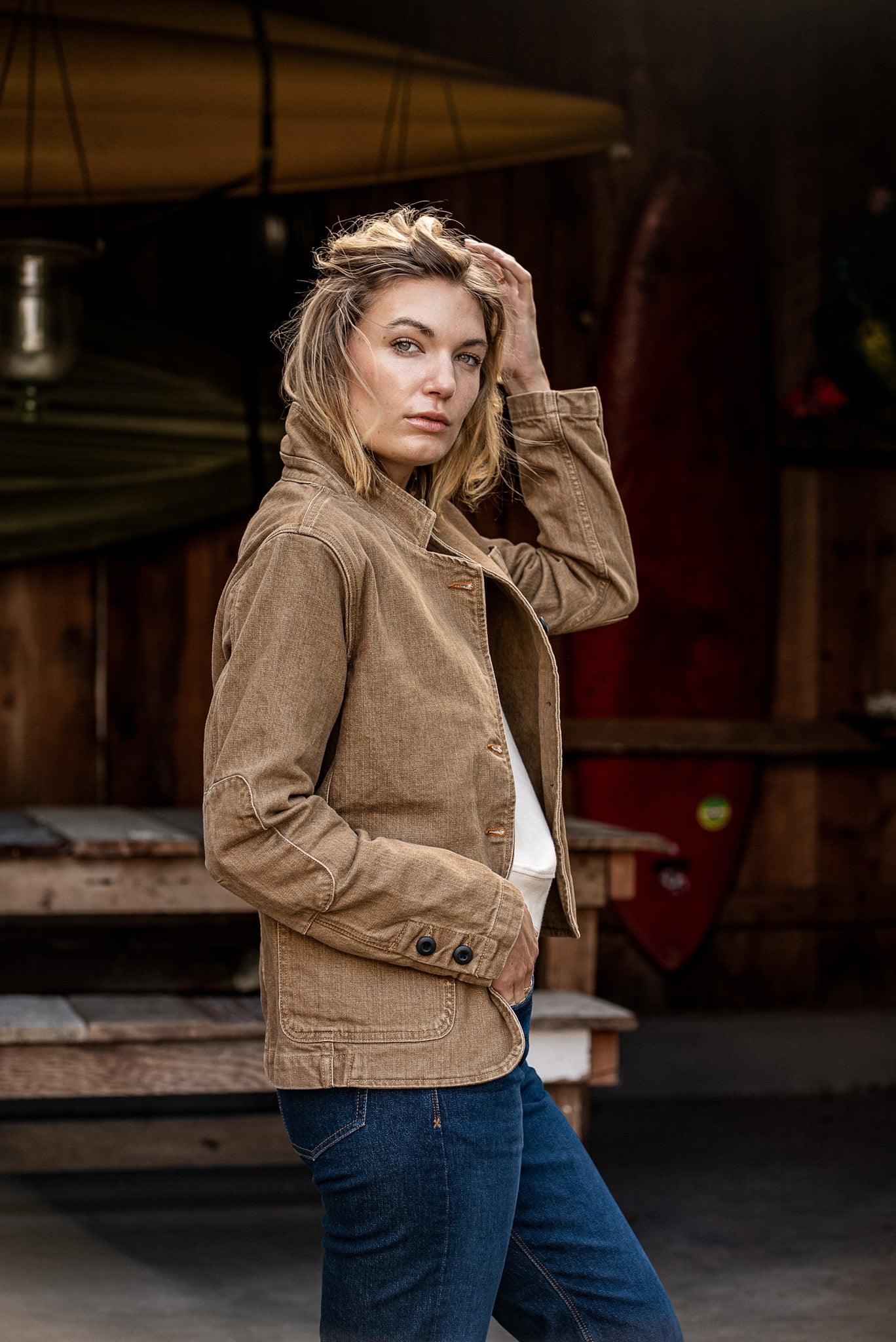Scout Blazer | Denim Chore Blazer Wheat
