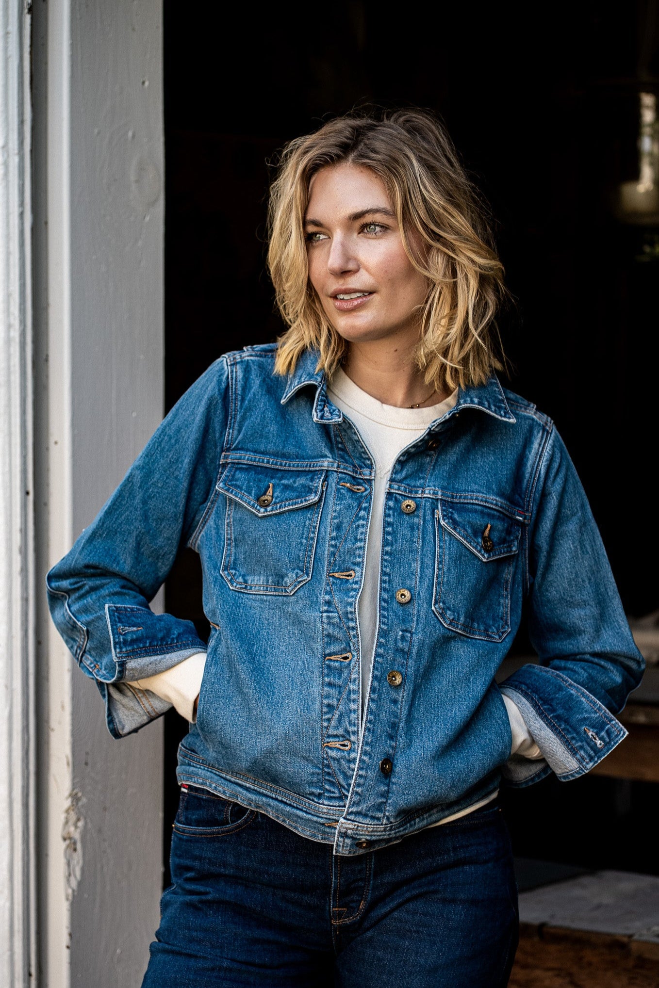 Artcher Jacket Salt | 14oz Broken Twill Denim – WiesMade