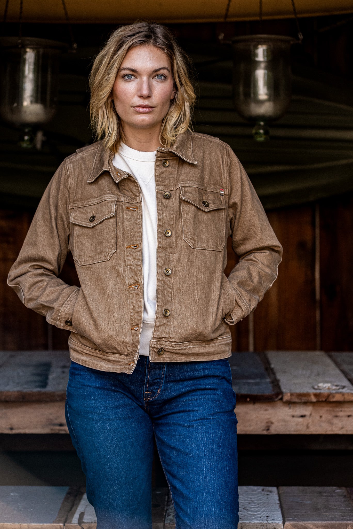 Artcher Jacket | Wheat 14oz Broken Twill Denim