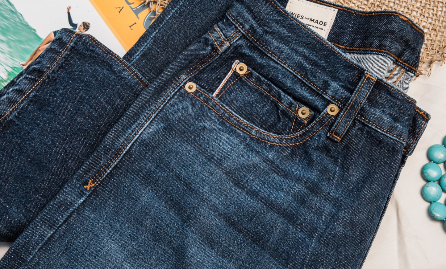 Sidney Fit Jean | Washed Selvedge Denim High Rise straight leg