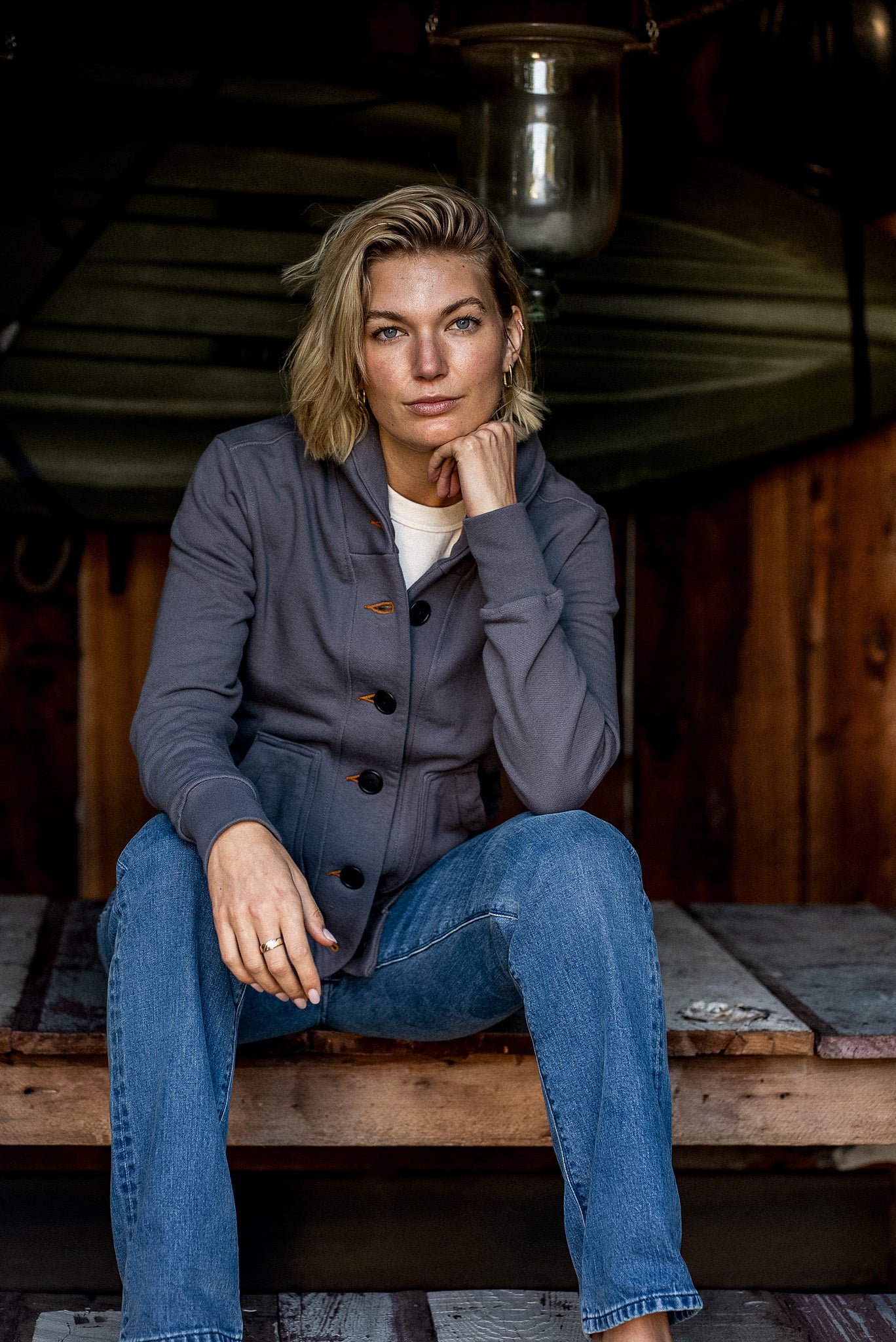 Bodega Cardigan French Terry Shawl Collar Cardigan