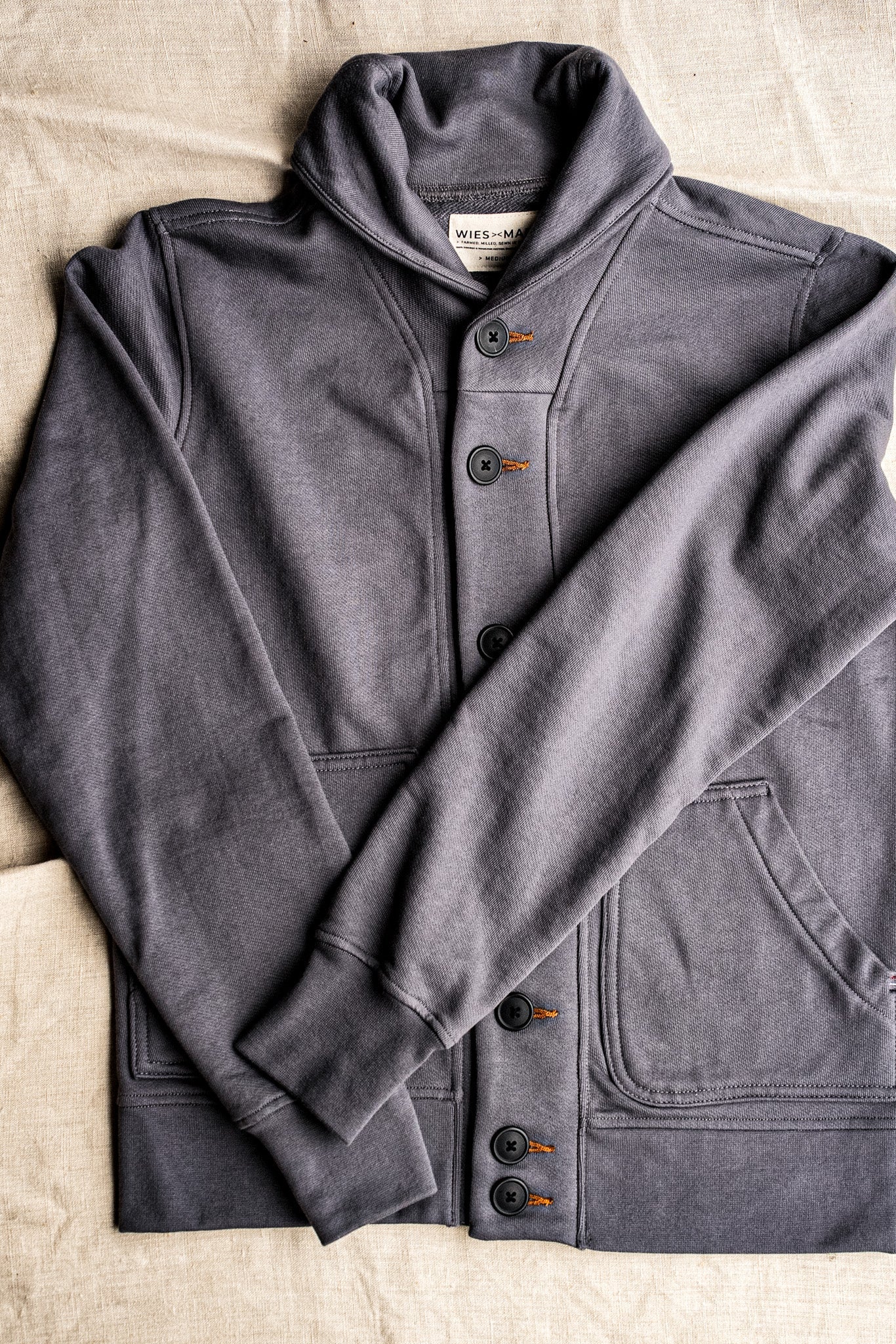 【平本蓮着用】NO MAINTENANCE shaggy cardigan Women's Bodega Shawl French Terry Cardigan - Pebble | WiesMade