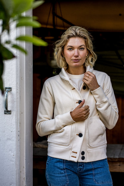 Bodega Cardigan | 140z 100% Cotton French Terry - Natural