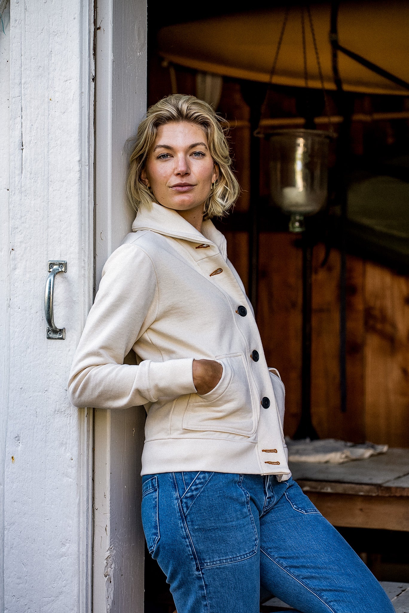 Women's Bodega Shawl French Terry Cardigan | Natural – WiesMade