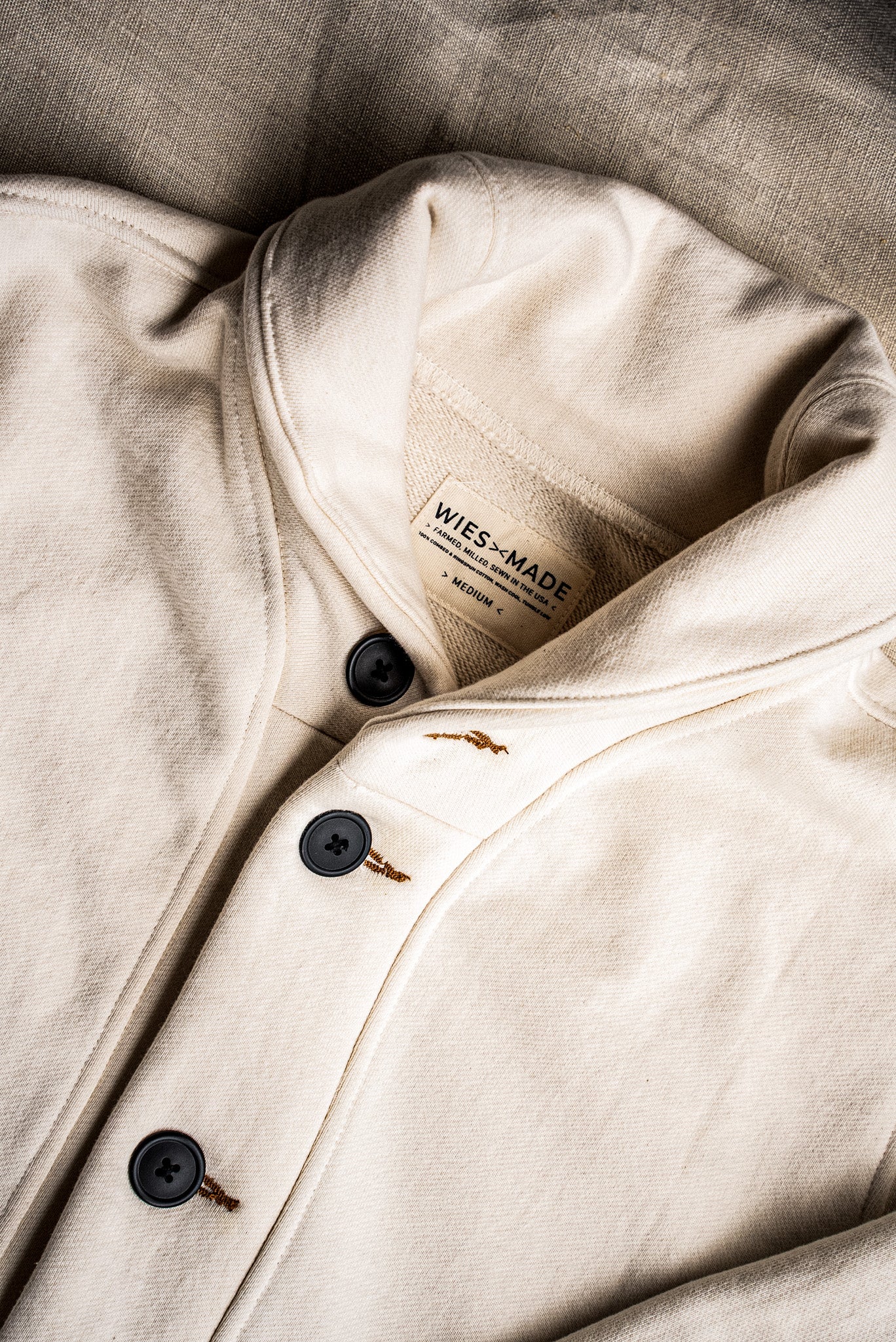 Bodega Cardigan | 140z 100% Cotton French Terry - Natural