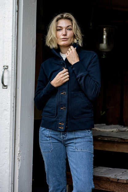 Bodega Cardigan | 140z 100% Cotton French Terry - Navy