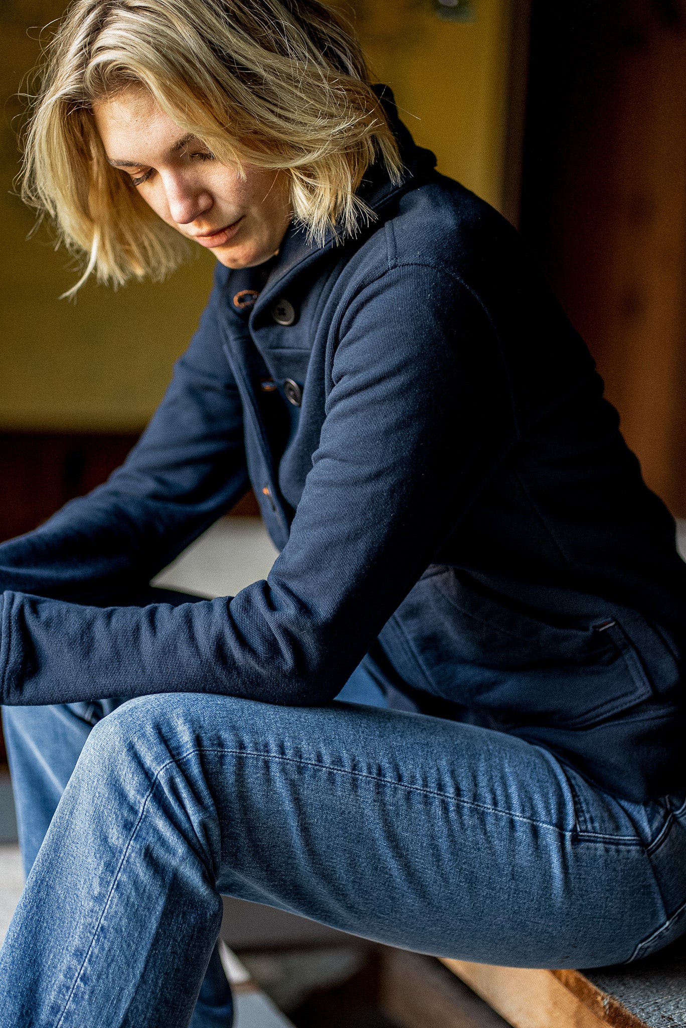 Bodega Cardigan | 140z 100% Cotton French Terry - Navy