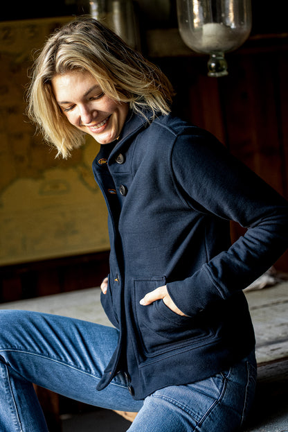 Bodega Cardigan | 140z 100% Cotton French Terry - Navy