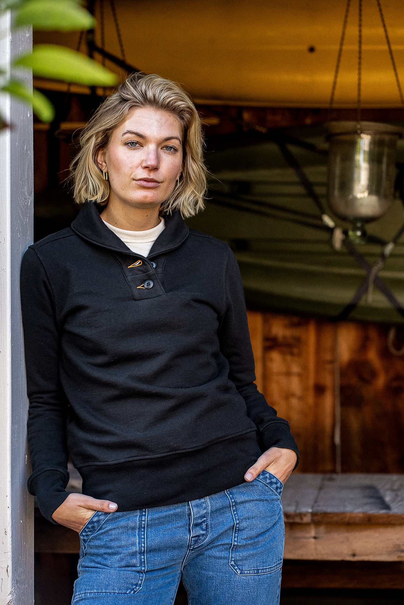 Women's Bodega Shawl Pullover French Terry | Basalt – WiesMade