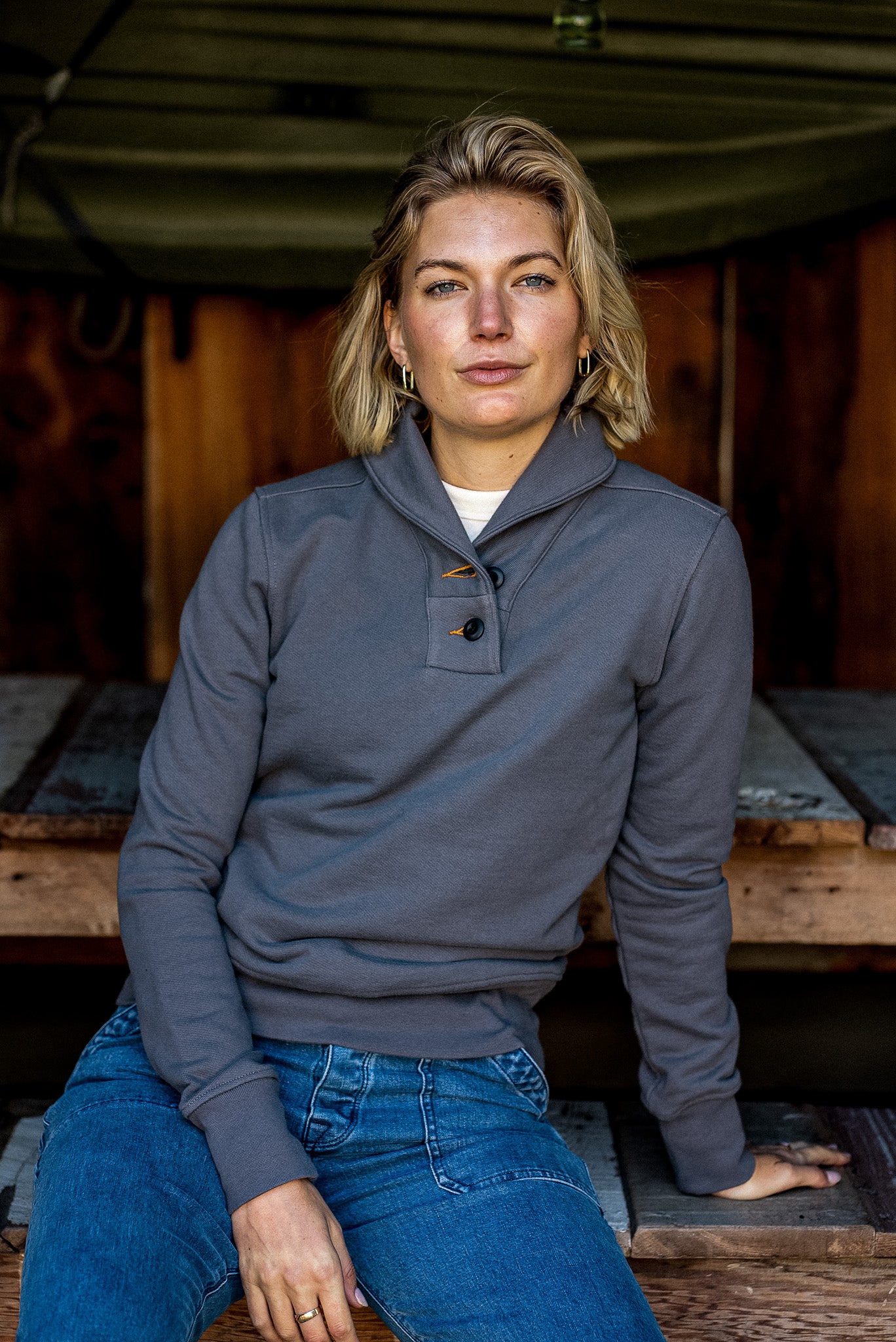 Bodega Shawl Pullover | Pebble - 14oz French Terry