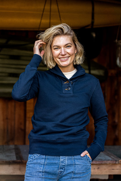 Bodega Shawl Pullover | Navy - 14oz French Terry