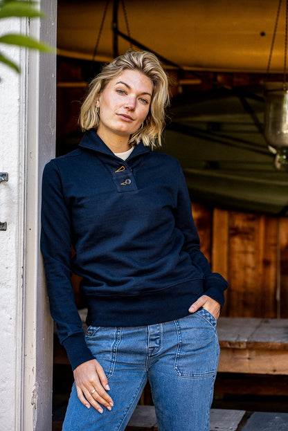 Bodega Shawl Pullover | Navy - 14oz French Terry