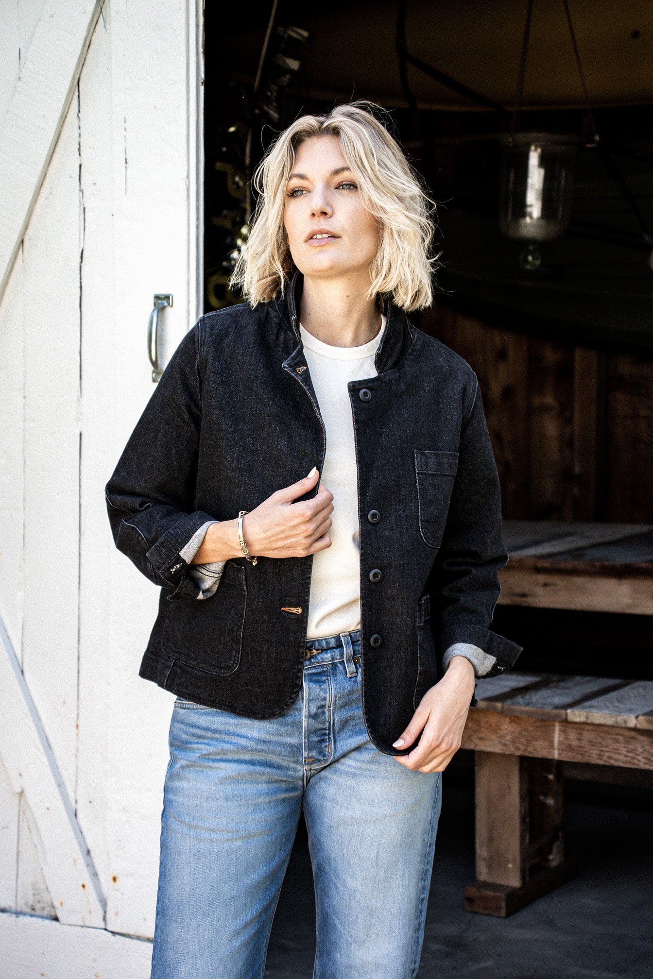Scout Blazer | Stretch Cotton Denim Chore Blazer – WiesMade