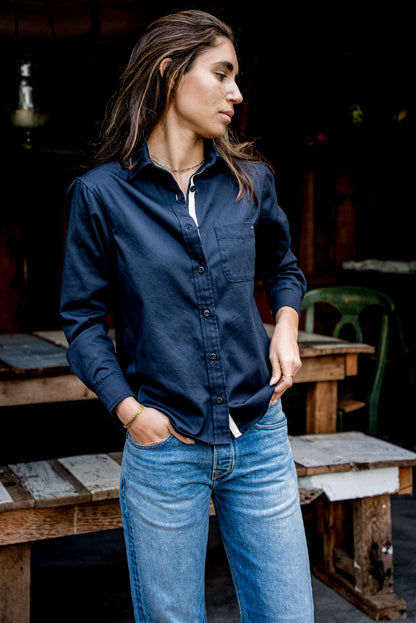 Women | Luma Shirting  | 7oz Twill 100% cotton - Navy