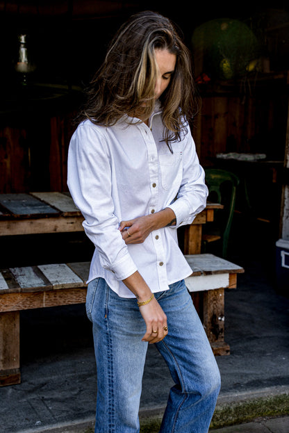 Women | Luma Shirting  | 7oz Twill 100% cotton - White
