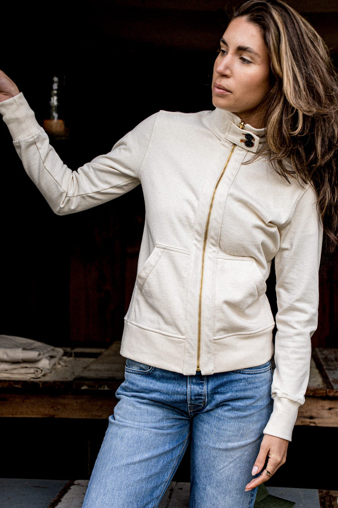Women | Stinson Moto | 12oz 100% Cotton - Natural
