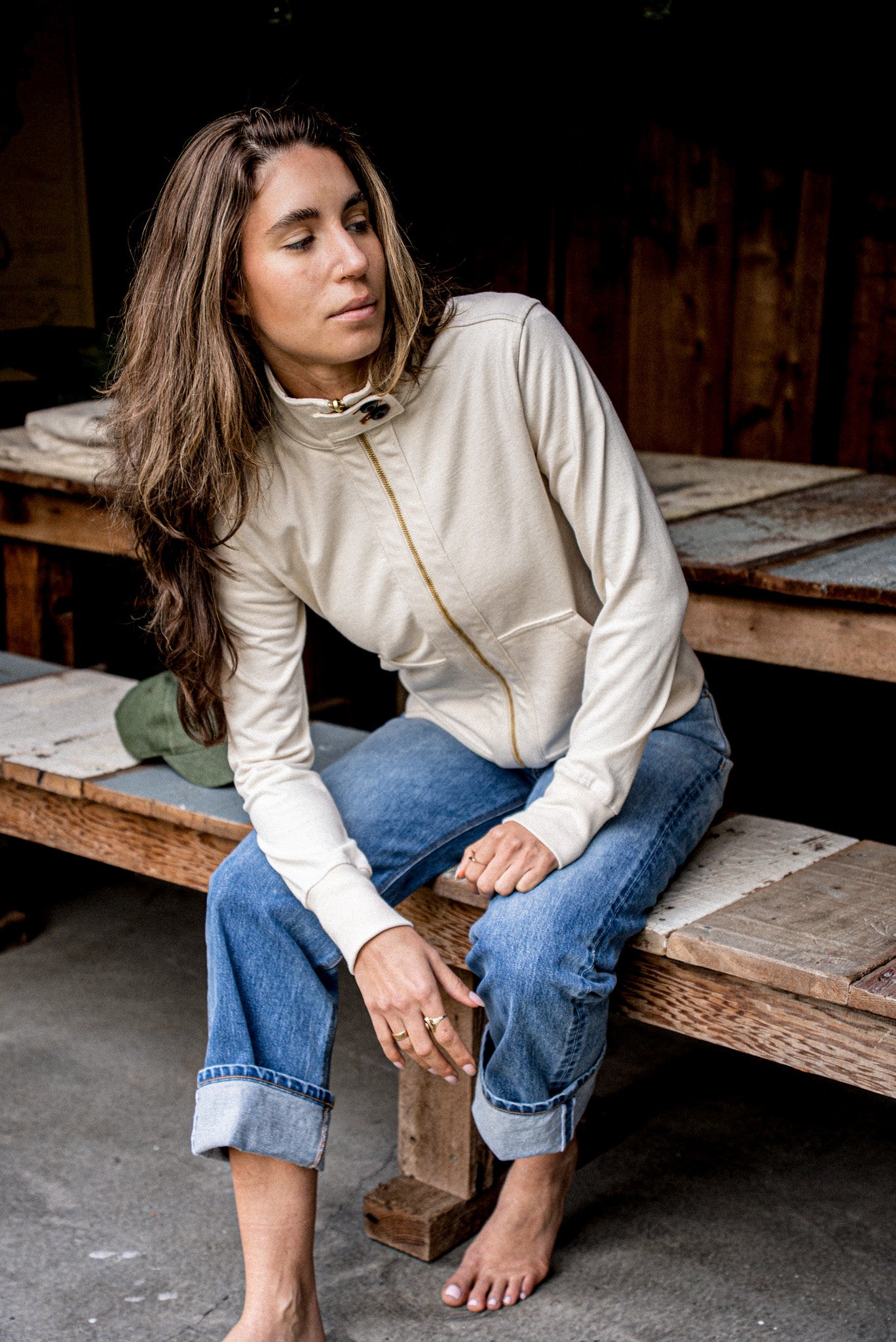 Women | Stinson Moto | 12oz 100% Cotton - Natural