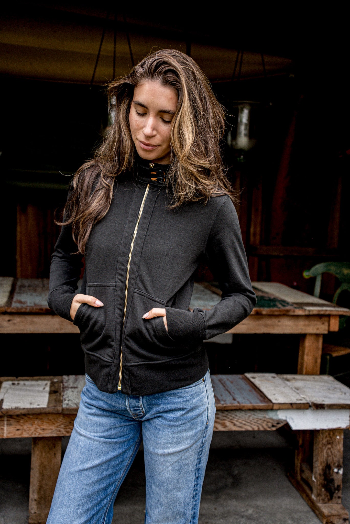 Women | Stinson Moto | 12oz 100% Cotton - Basalt