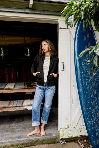 Women | Stinson Moto | 12oz 100% Cotton - Basalt