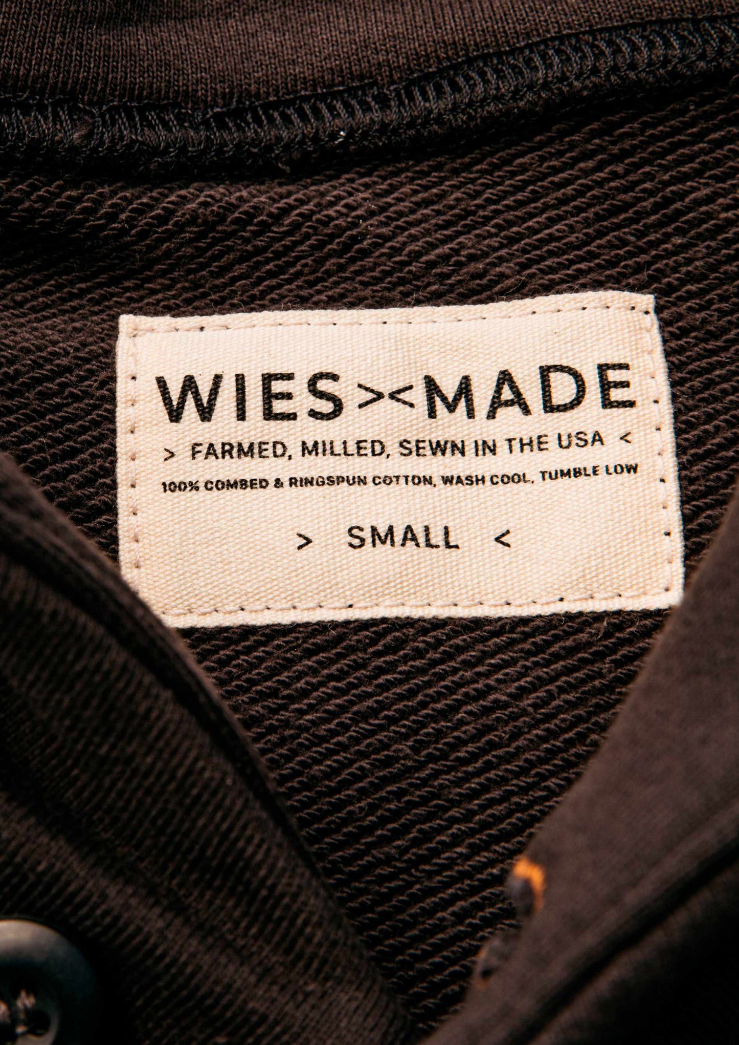custom wiesmade tag in a small